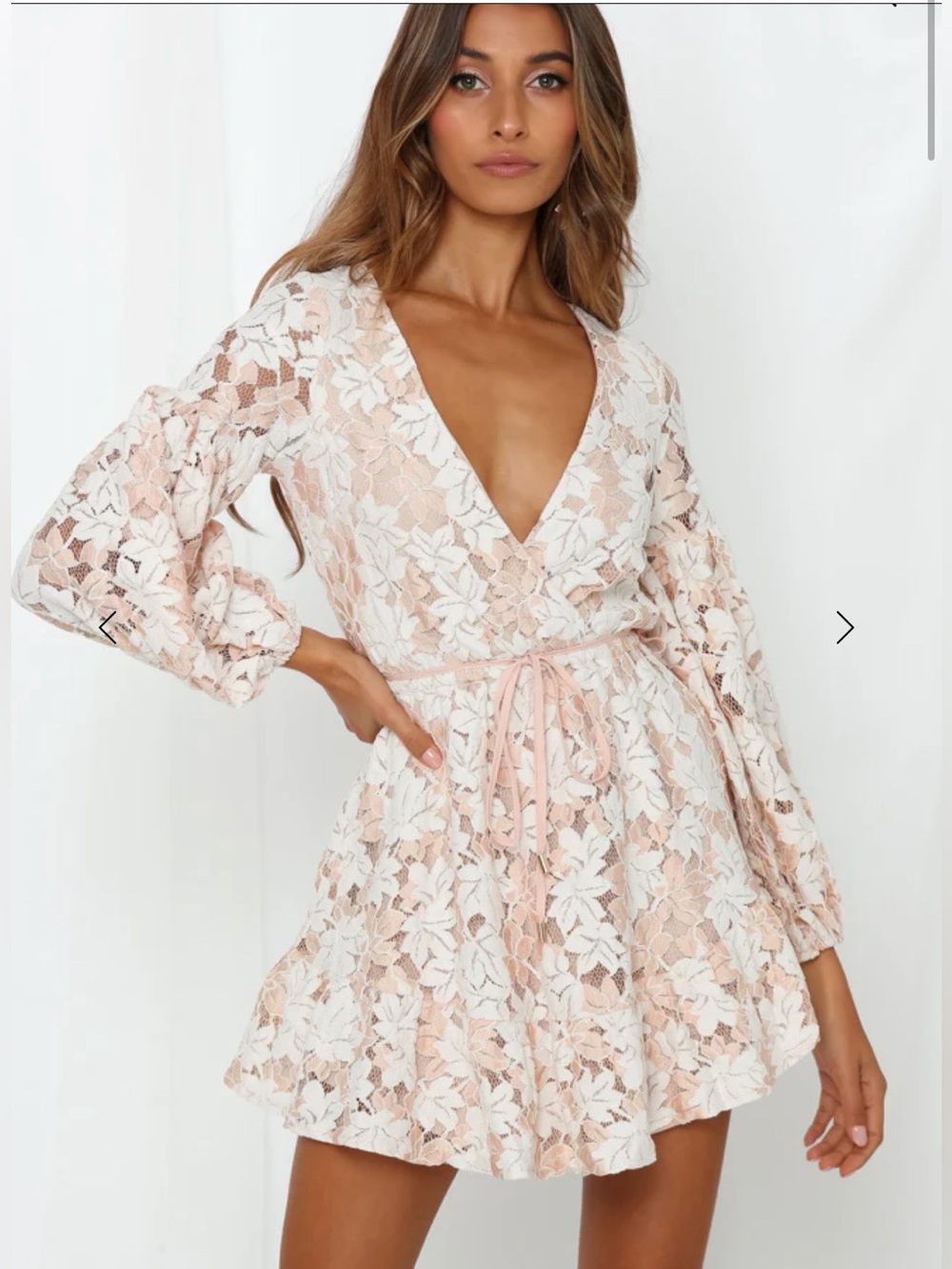 NEW Hello Molly Hit The Mark Dress Pink Lace Floral‎ Medium US 6 Mini Balloon